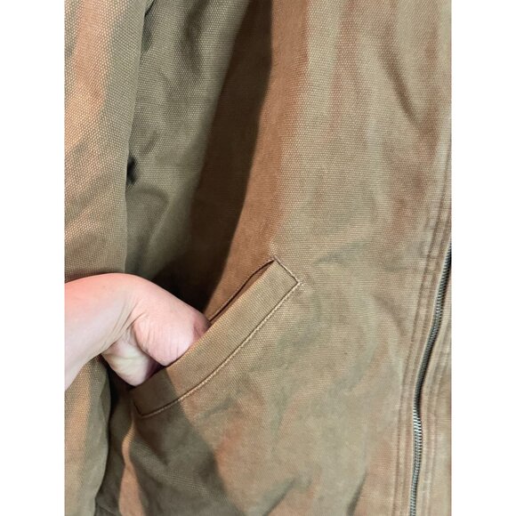 Levis XL Garment Washed Quilted Jacket With Corduroy Collar & Pockets Brown - Picture 6 of 16